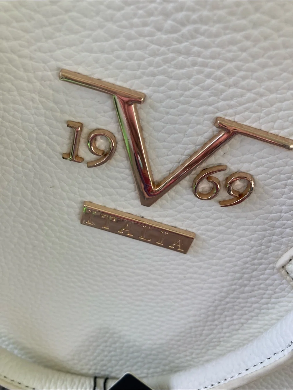 Versace V 19.69 Cream Structured Satchel with Gold Hardware - Picture 4 of 14